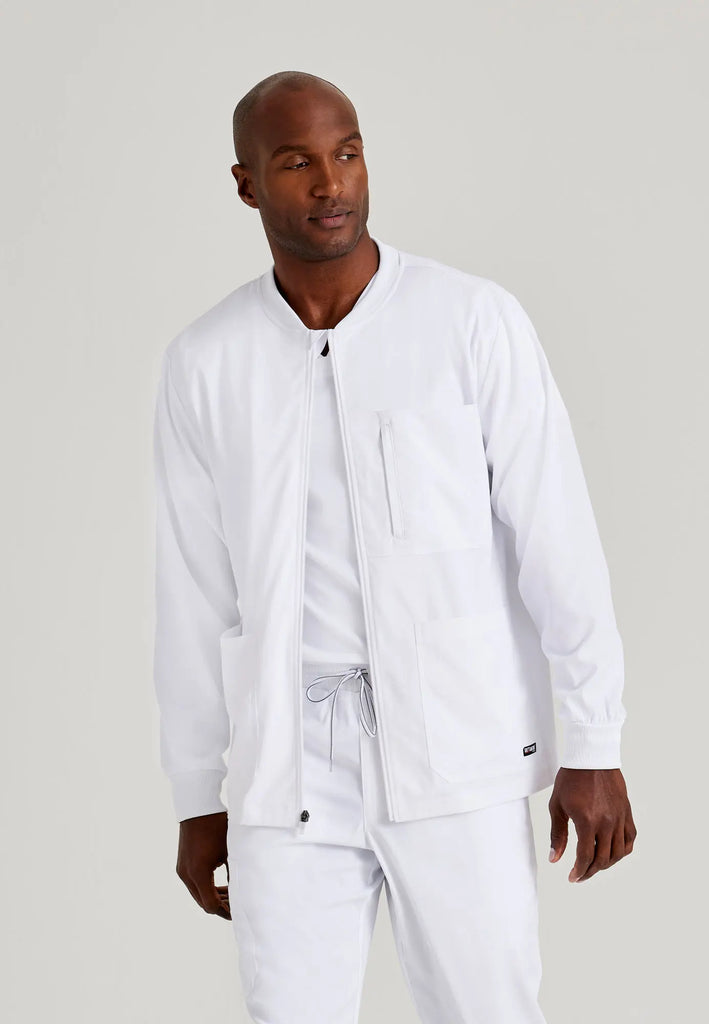 Barco Scrubs Men's React Warmup White | scrub-supply.com