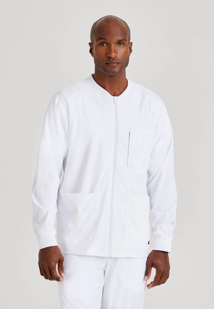 Barco Scrubs Men's React Warmup White | scrub-supply.com