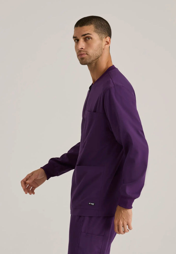 Barco Scrubs Men's React Warmup Eggplant | scrub-supply.com