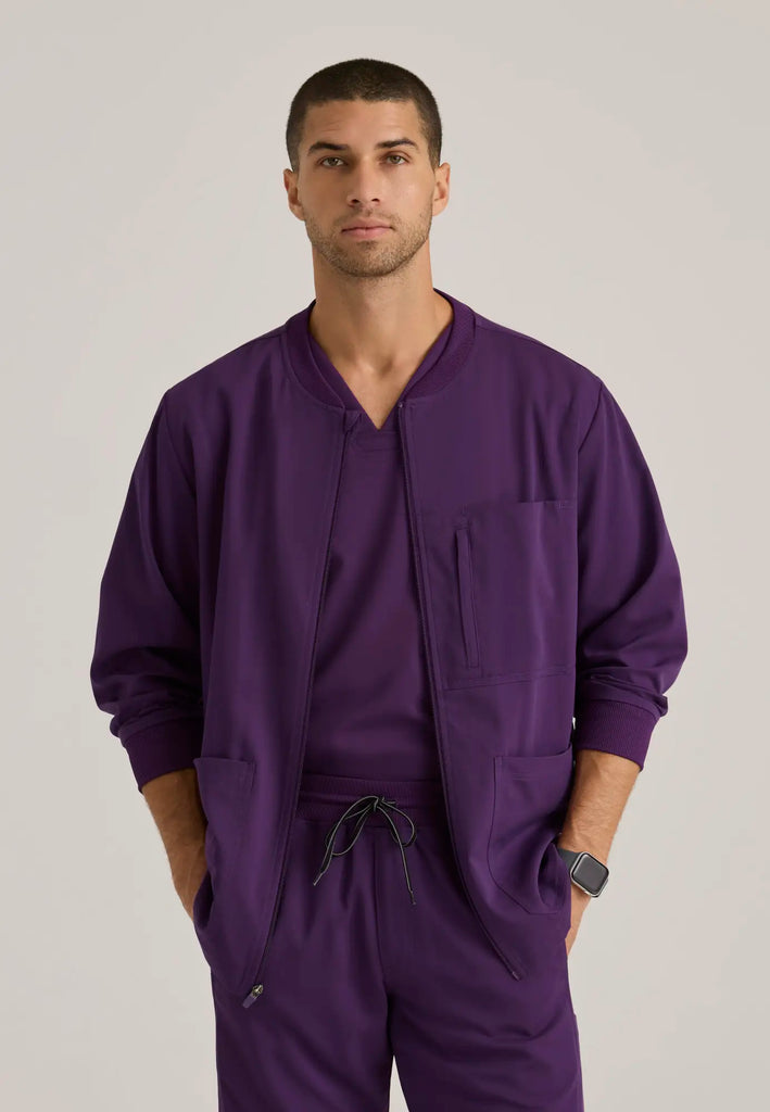 Barco Scrubs Men's React Warmup Eggplant | scrub-supply.com