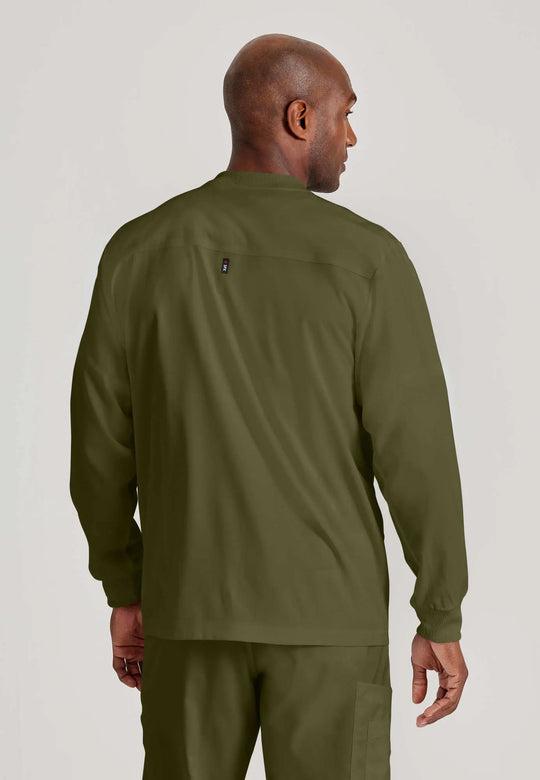 Barco Scrubs Men's React Warmup Olive | scrub-supply.com