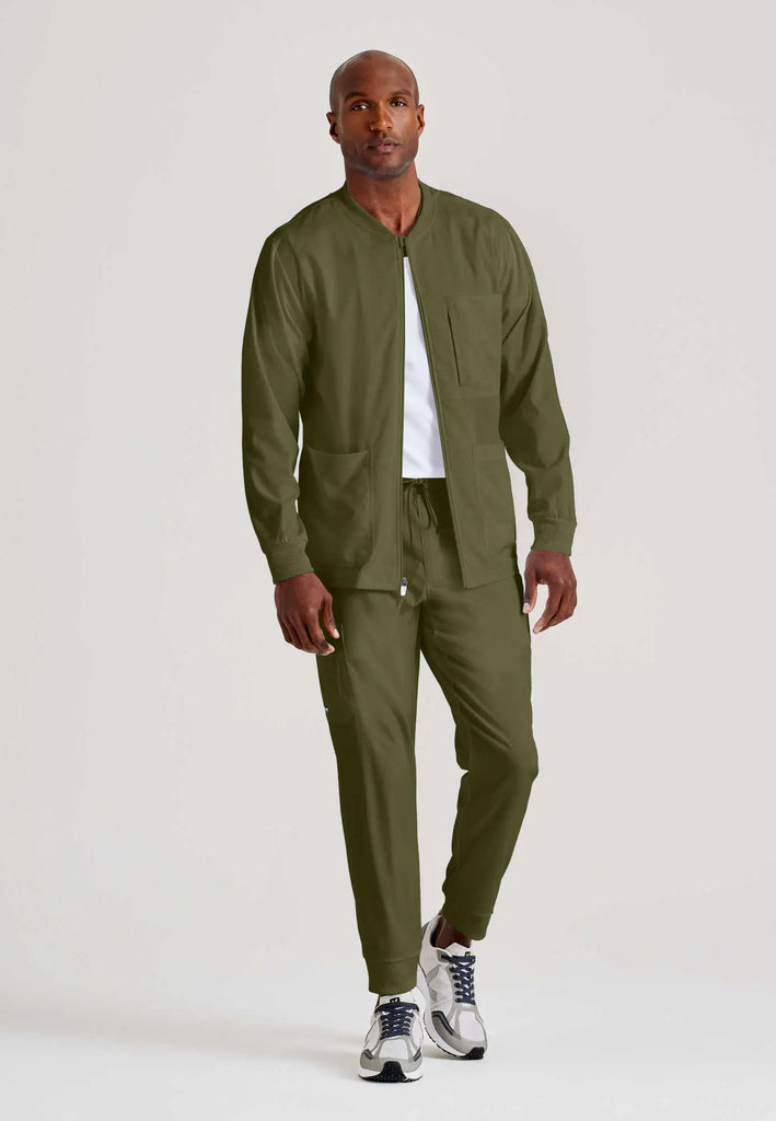 Barco Scrubs Men's React Warmup Olive | scrub-supply.com