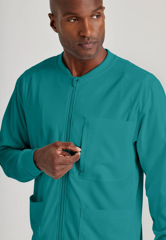 Grey's Anatomy by Barco Scrubs Men's React Warmup Teal | scrub-supply.com