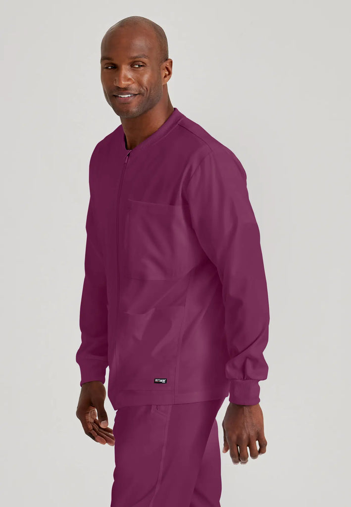 Barco Scrubs Men's React Warmup Wine | scrub-supply.com