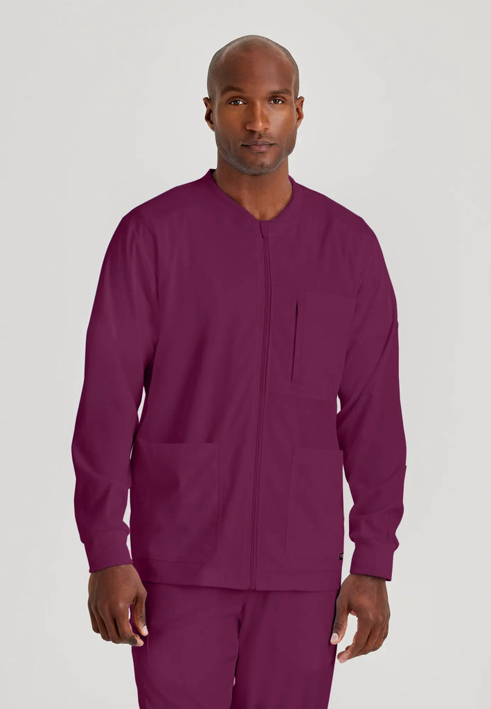 Barco Scrubs Men's React Warmup Wine | scrub-supply.com