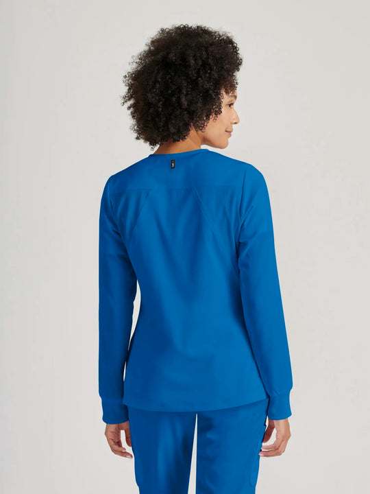 Barco Scrubs Women's Gianna Warmup New Royal | scrub-supply.com