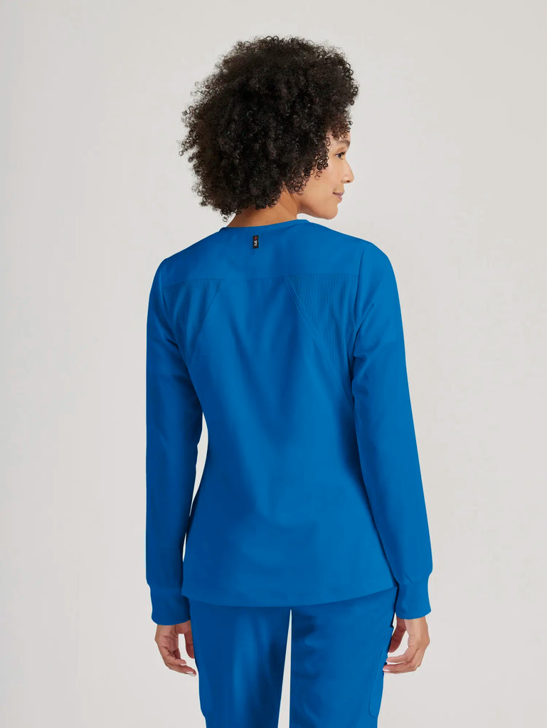 Barco Scrubs Women's Gianna Warmup New Royal | scrub-supply.com