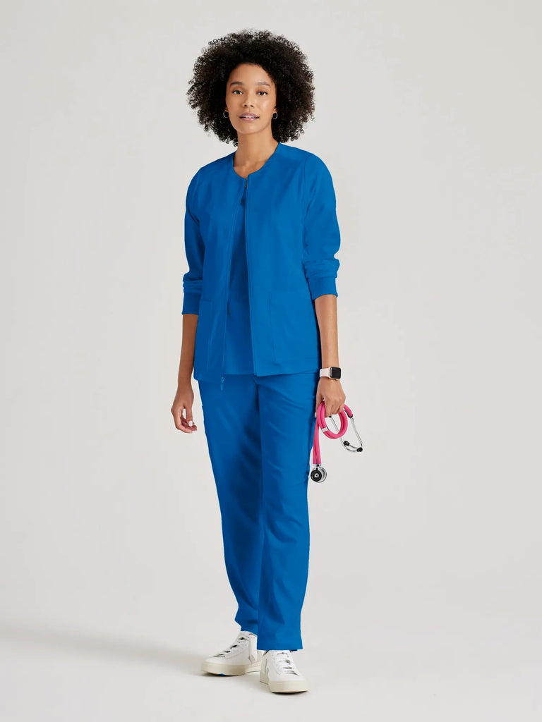 Barco Scrubs Women's Gianna Warmup New Royal | scrub-supply.com