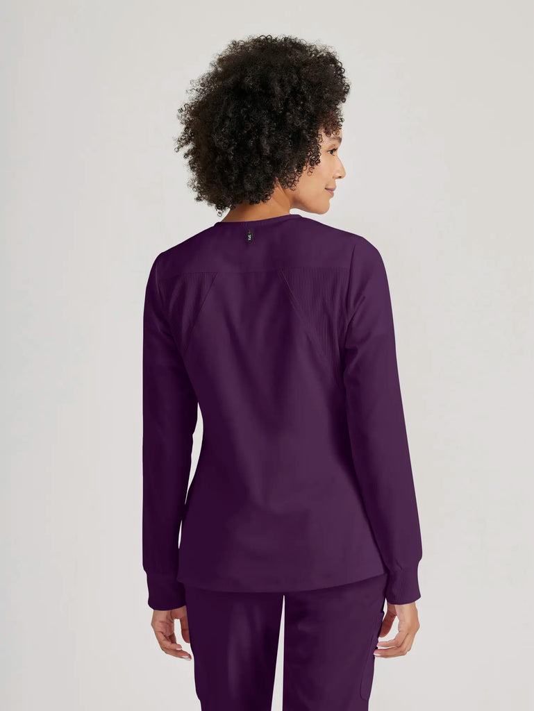 Barco Scrubs Women's Gianna Warmup Eggplant | scrub-supply.com