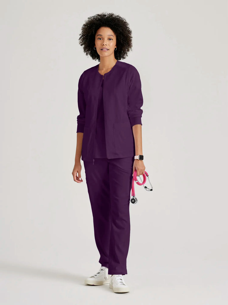 Barco Scrubs Women's Gianna Warmup Eggplant | scrub-supply.com