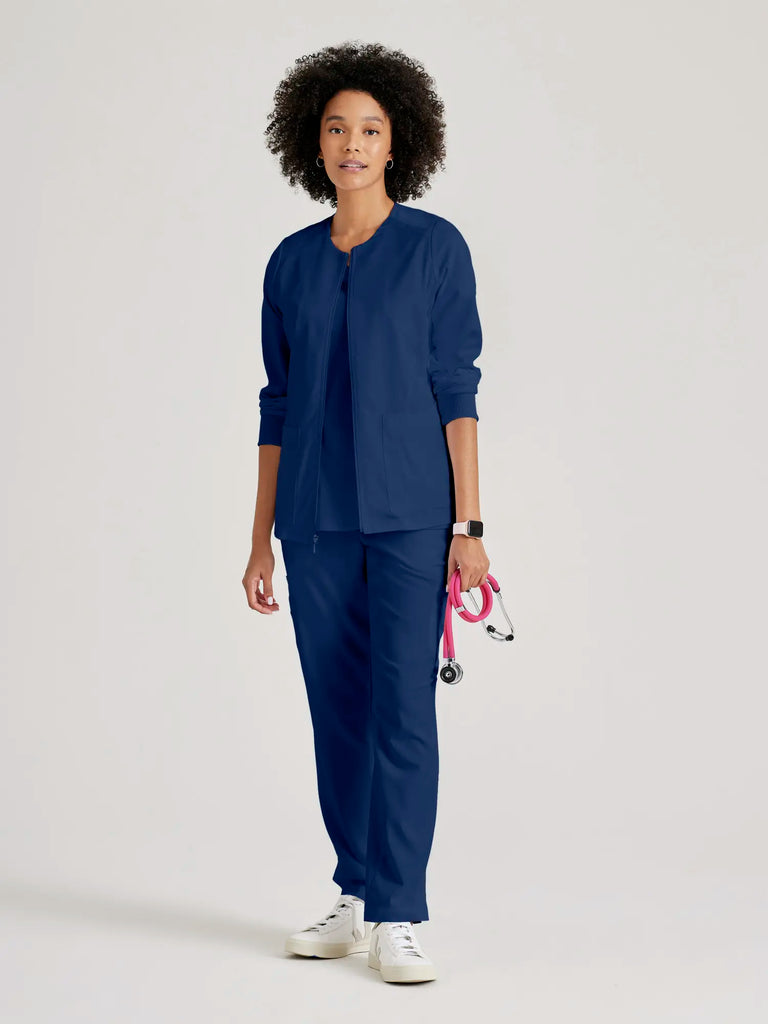 Barco Scrubs Women's Gianna Warmup Indigo | scrub-supply.com