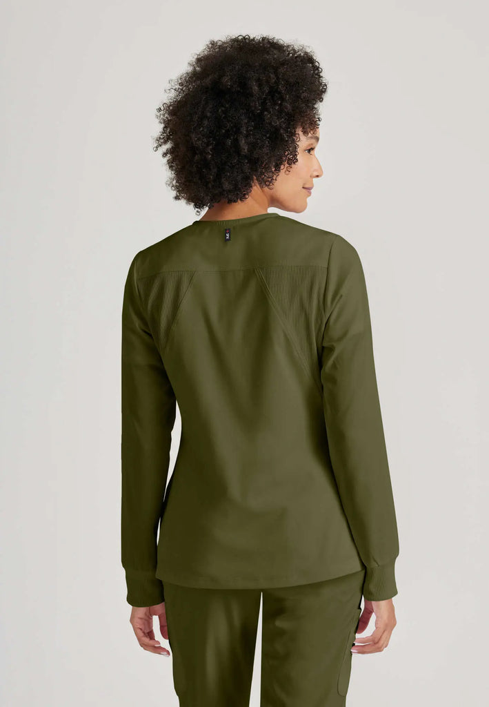 Barco Scrubs Women's Gianna Warmup Olive | scrub-supply.com