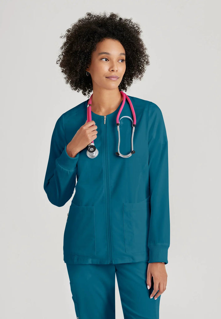 Barco Scrubs Women's Gianna Warmup Bahama | scrub-supply.com