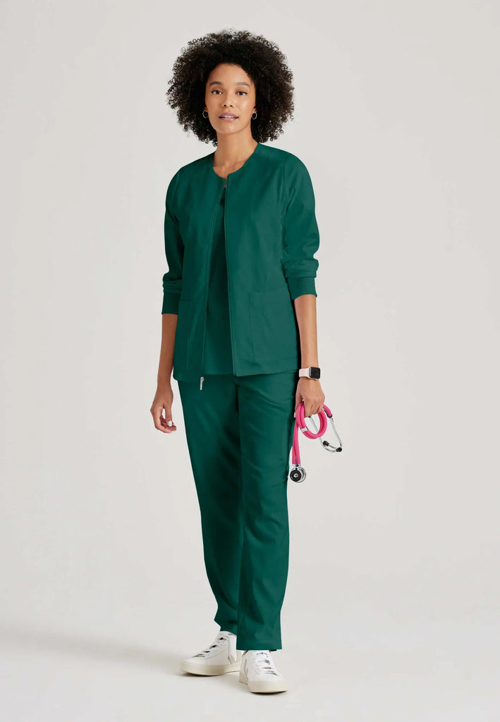 Barco Scrubs Women's Gianna Warmup Hunter Green | scrub-supply.com