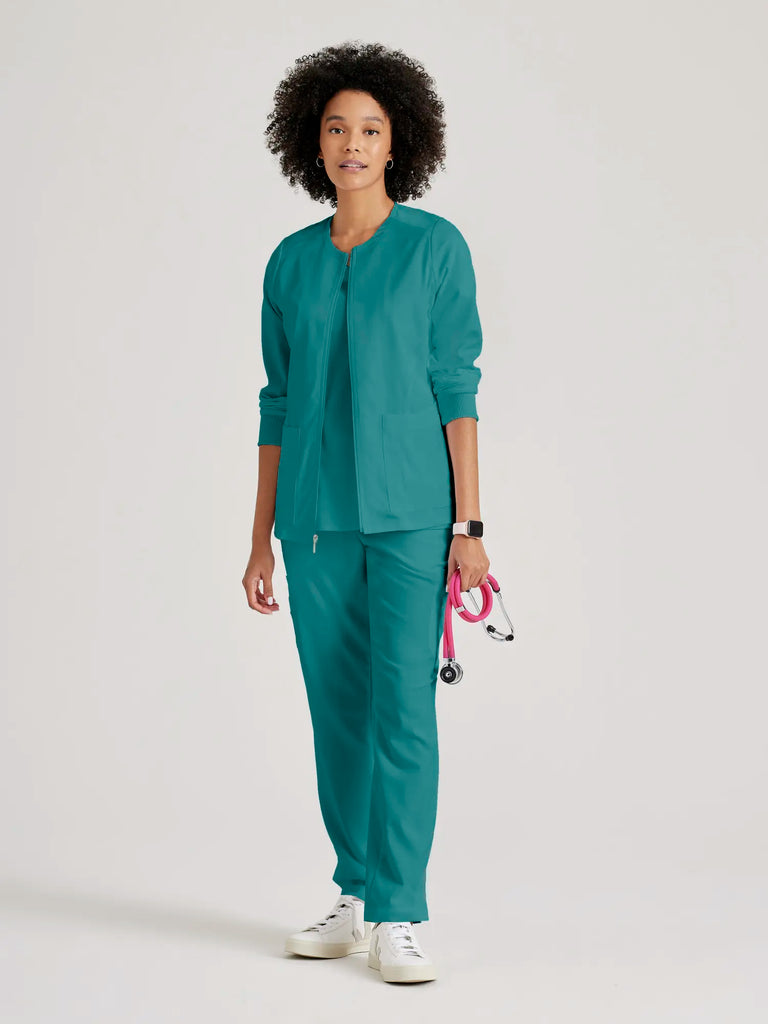 Barco Scrubs Women's Gianna Warmup Teal | scrub-supply.com