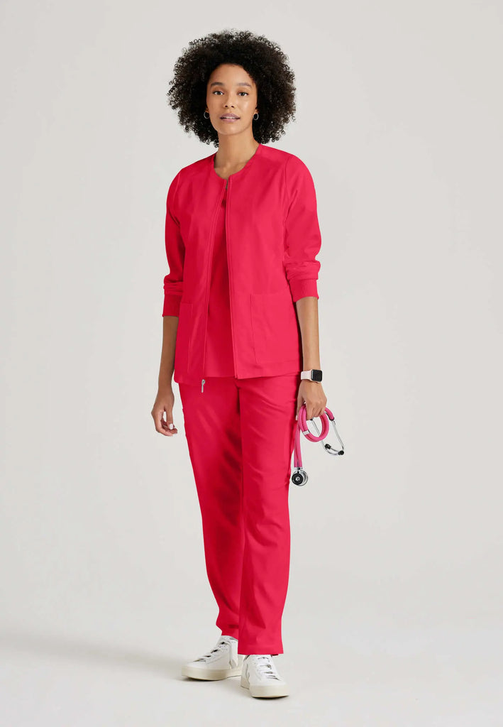 Barco Scrubs Women's Gianna Warmup Scarlet Red | scrub-supply.com