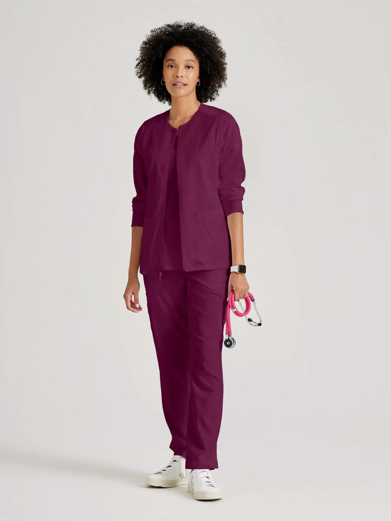 Barco Scrubs Women's Gianna Warmup Wine | scrub-supply.com