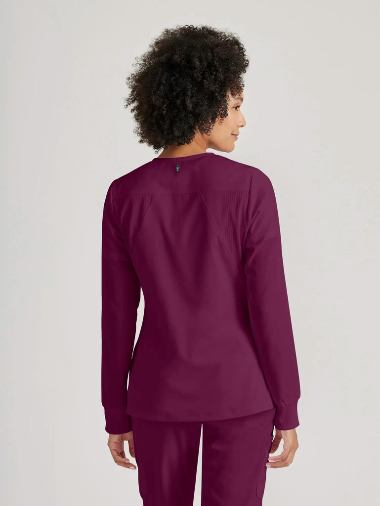 Barco Scrubs Women's Gianna Warmup Wine | scrub-supply.com