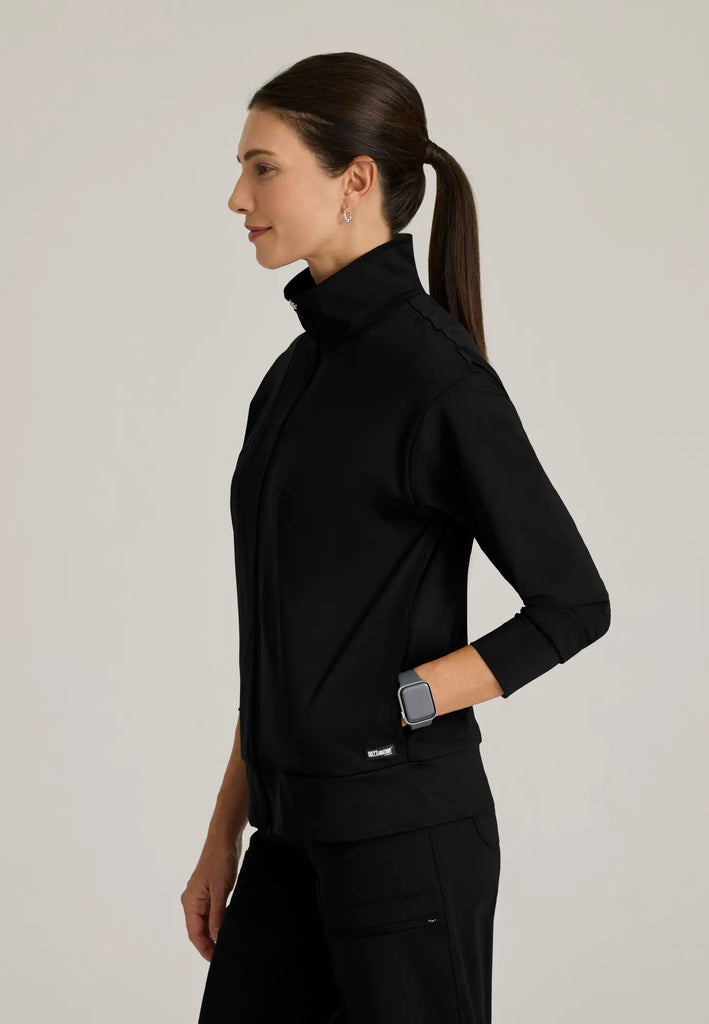 Barco Scrubs Women's Ease Warm-Up Jacket Black | scrub-supply.com