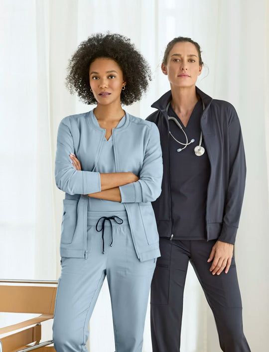 Barco Scrubs Women's Ease Warm-Up Jacket Black | scrub-supply.com