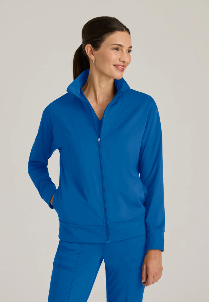 Barco Scrubs Women's Ease Warm-Up Jacket New Royal | scrub-supply.com