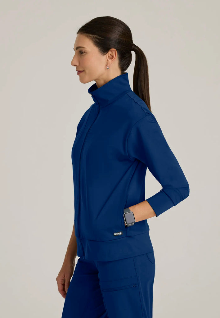 Barco Scrubs Women's Ease Warm-Up Jacket Indigo | scrub-supply.com