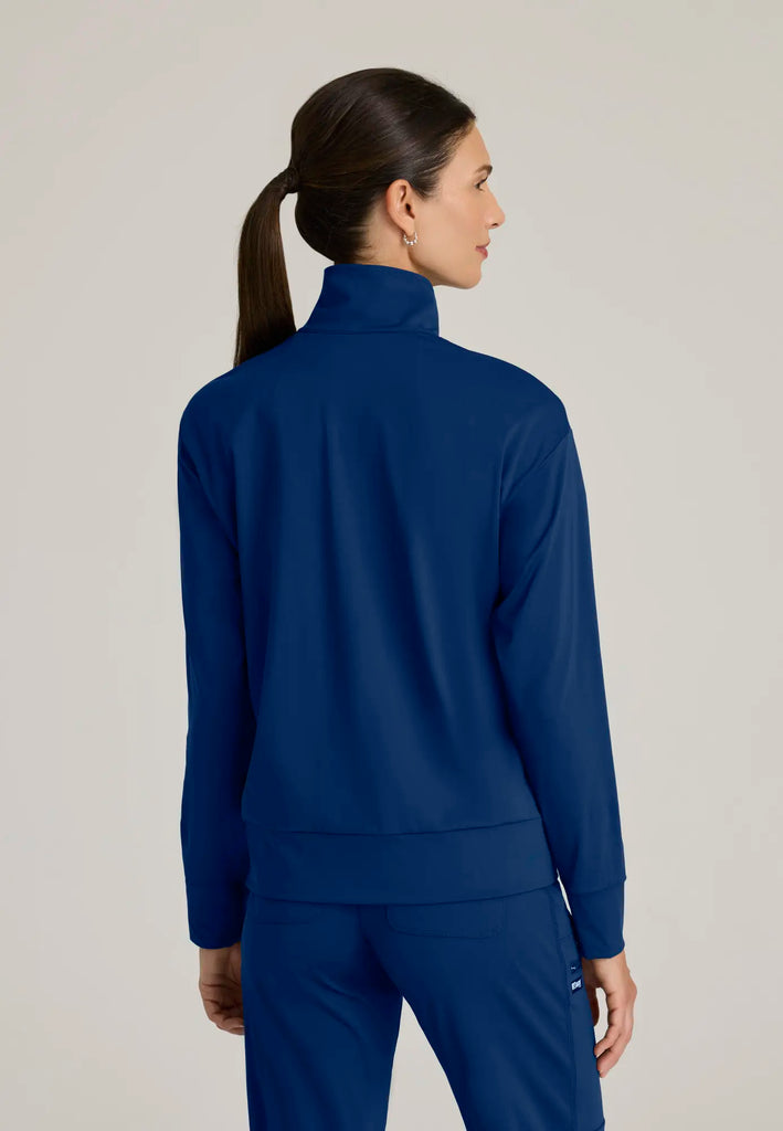 Barco Scrubs Women's Ease Warm-Up Jacket Indigo | scrub-supply.com