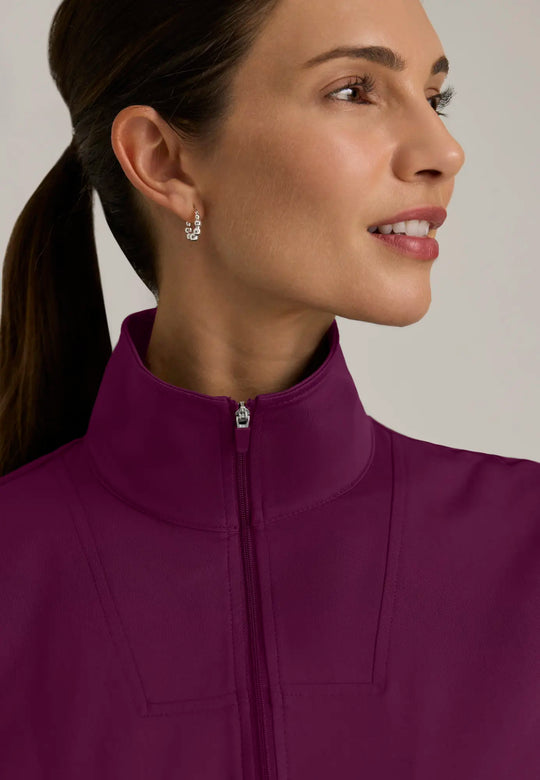 Grey's Anatomy by Barco Scrubs Women's Ease Warm-Up Jacket Wine | scrub-supply.com