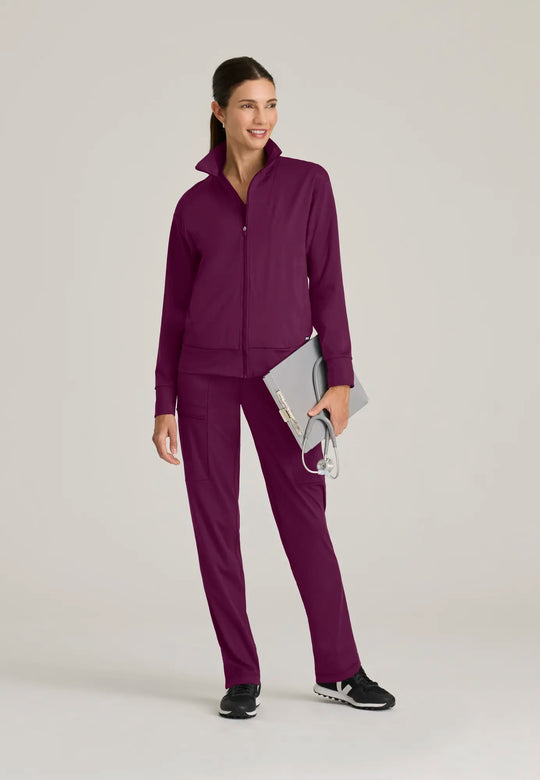 Grey's Anatomy by Barco Scrubs Women's Ease Warm-Up Jacket Wine | scrub-supply.com