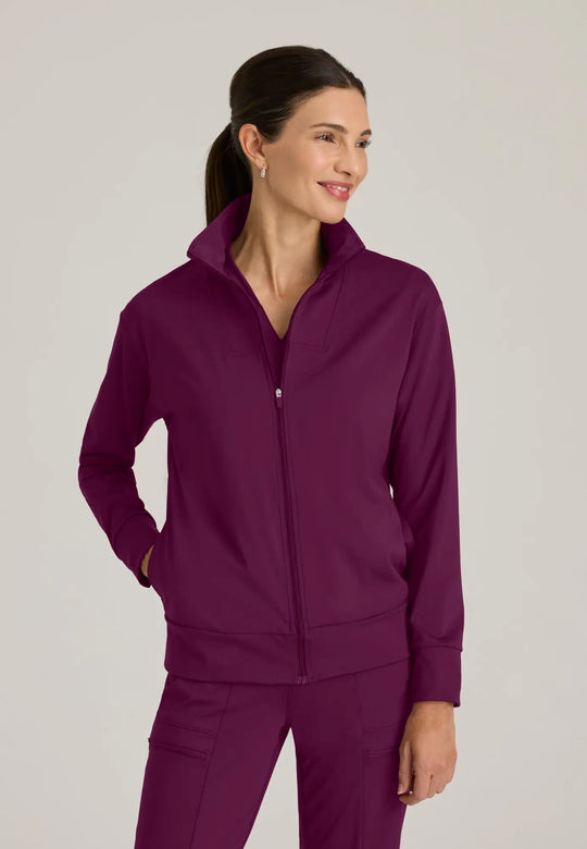Grey's Anatomy by Barco Scrubs Women's Ease Warm-Up Jacket Wine | scrub-supply.com