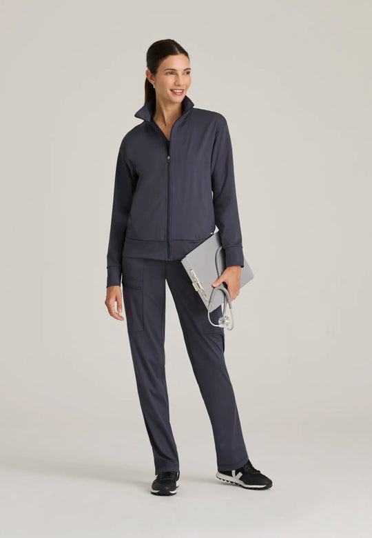 Barco Scrubs Women's Ease Warm-Up Jacket Steel | scrub-supply.com