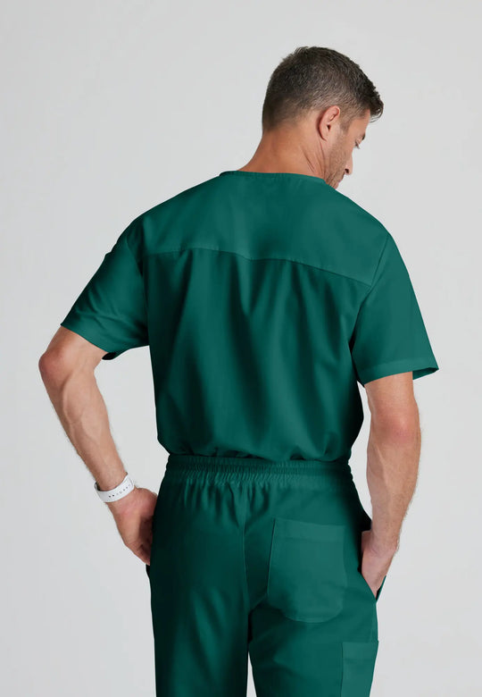 Barco Scrubs Men's Evan Top Hunter Green | scrub-supply.com