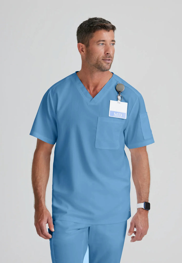 Barco Scrubs Men's Evan Top Ceil Blue | scrub-supply.com