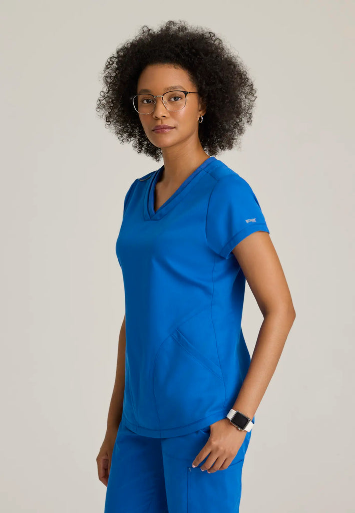 Barco Scrubs Women's Evelyn Top New Royal | scrub-supply.com