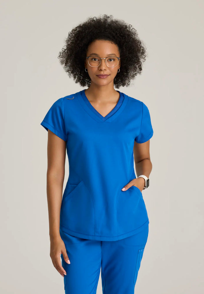 Barco Scrubs Women's Evelyn Top New Royal | scrub-supply.com