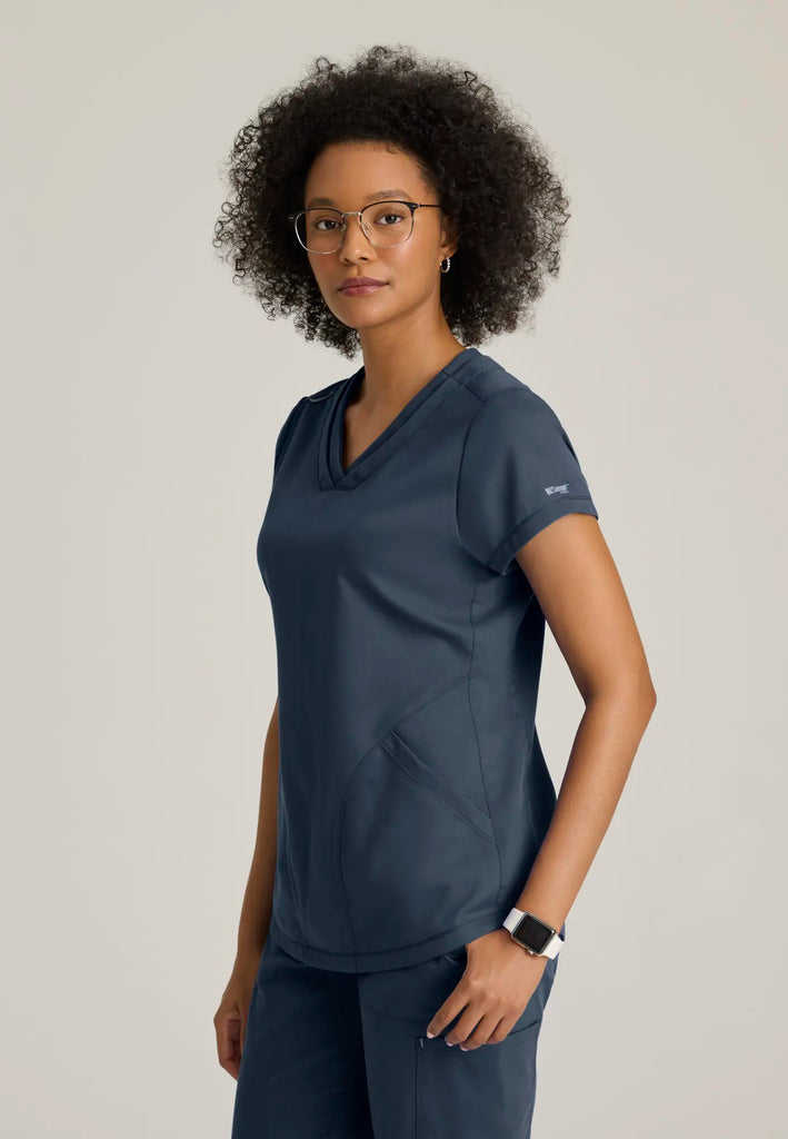 Barco Scrubs Women's Evelyn Top Steel | scrub-supply.com