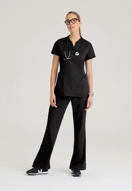 Grey's Anatomy by Barco Scrubs Women's Erin Top Black | scrub-supply.com