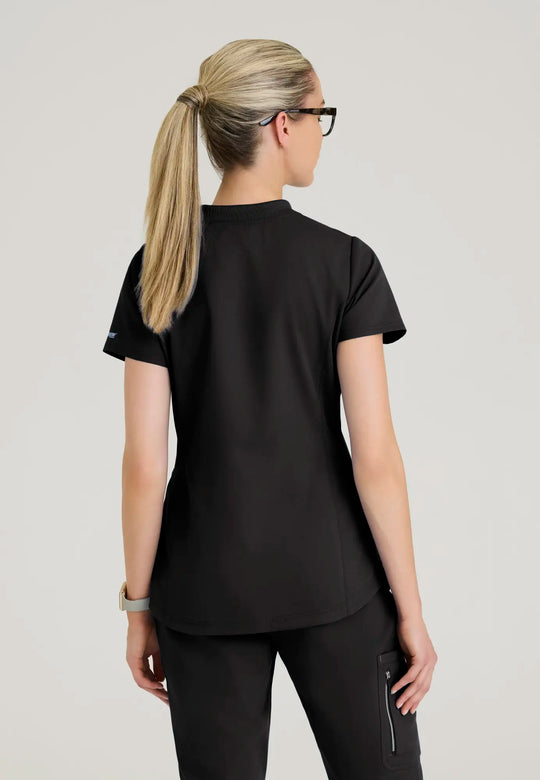 Grey's Anatomy by Barco Scrubs Women's Erin Top Black | scrub-supply.com