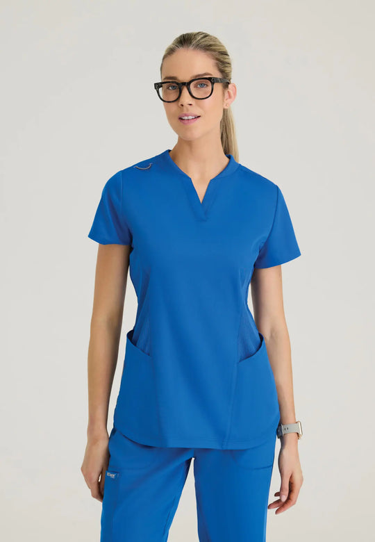 Grey's Anatomy by Barco Scrubs Women's Erin Top New Royal | scrub-supply.com