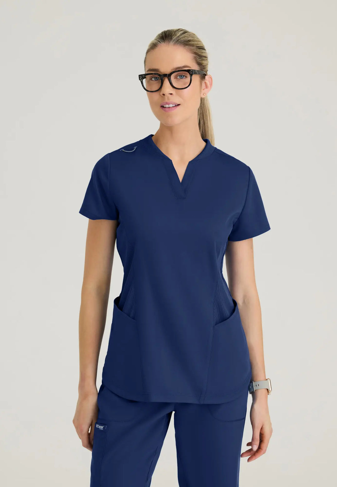 Grey's Anatomy by Barco Scrubs Women's Erin Top Indigo | scrub-supply.com