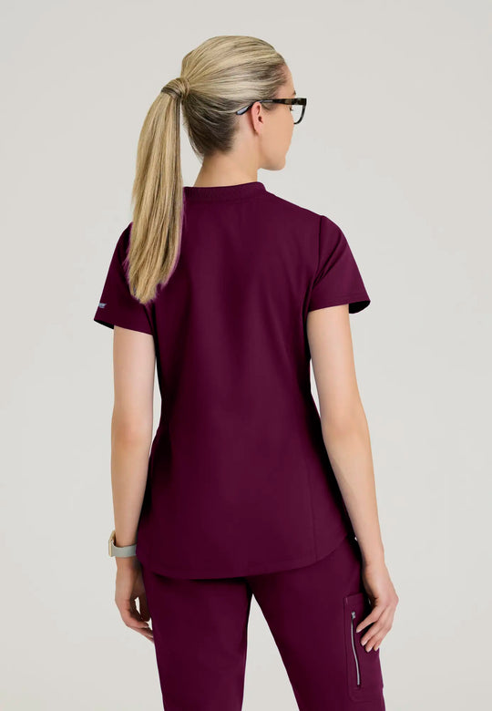 Grey's Anatomy by Barco Scrubs Women's Erin Top Wine | scrub-supply.com
