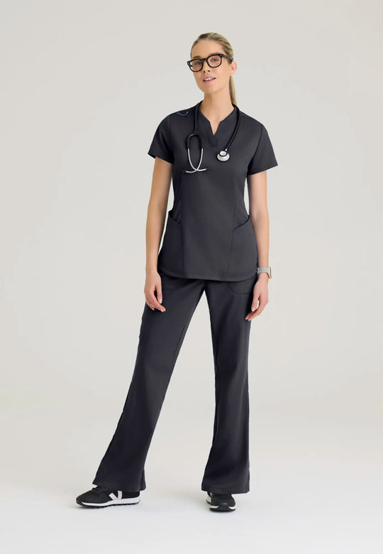 Grey's Anatomy by Barco Scrubs Women's Erin Top Steel | scrub-supply.com