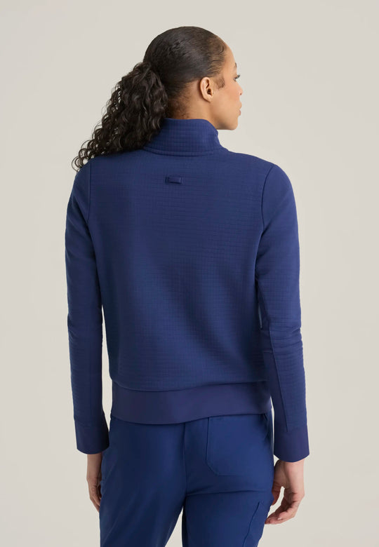 Grey's Anatomy by Barco Scrubs Women's Regina Waffle Jacket Indigo | scrub-supply.com