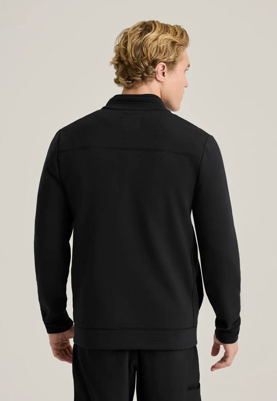 Grey's Anatomy by Barco Scrubs Men's Ron Waffle Fleece Jacket Black | scrub-supply.com