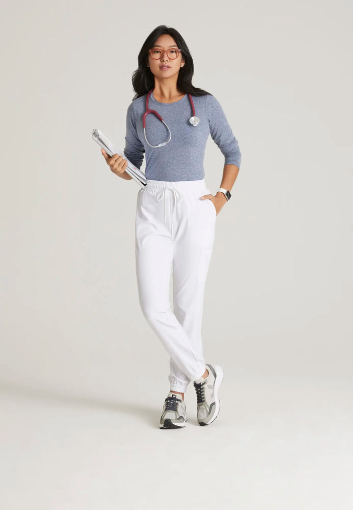 Barco Scrubs Women's Terra Jogger White | scrub-supply.com