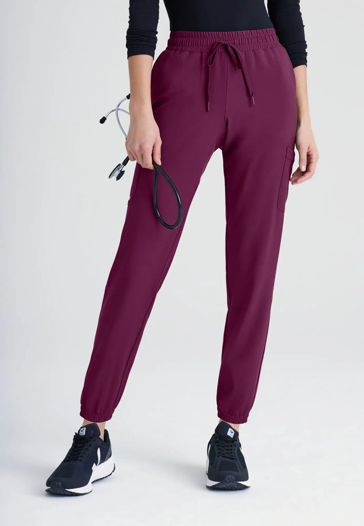 Barco Scrubs Women's Terra Jogger Wine | scrub-supply.com