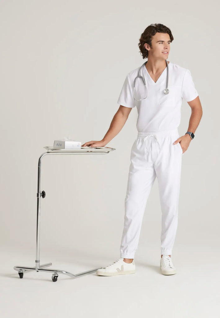 Barco Scrubs Men's Voyager Jogger White | scrub-supply.com