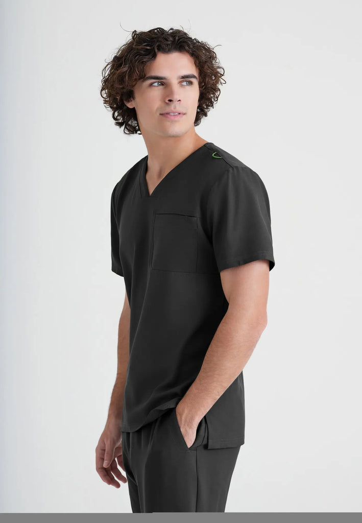 Barco Scrubs Men's Journey Top Black | scrub-supply.com