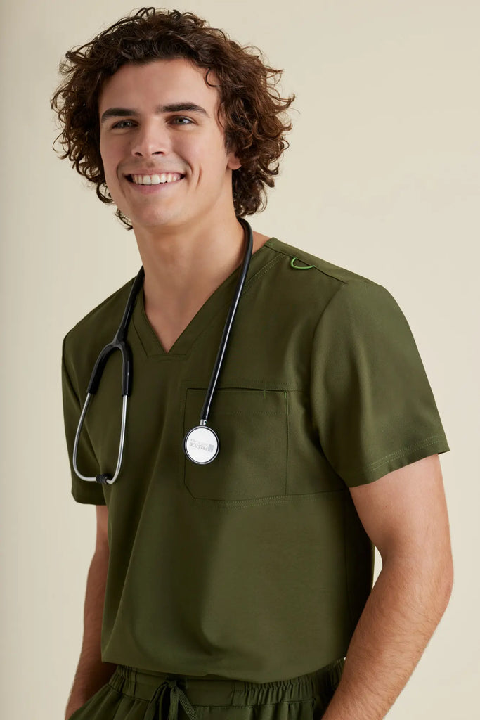 Barco Scrubs Men's Journey Top Black | scrub-supply.com