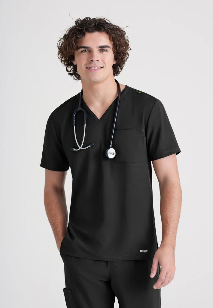 Barco Scrubs Men's Journey Top Black | scrub-supply.com